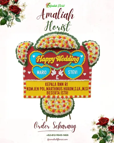 Karangan Papan Bunga Pernikahan di Kapasa Raya